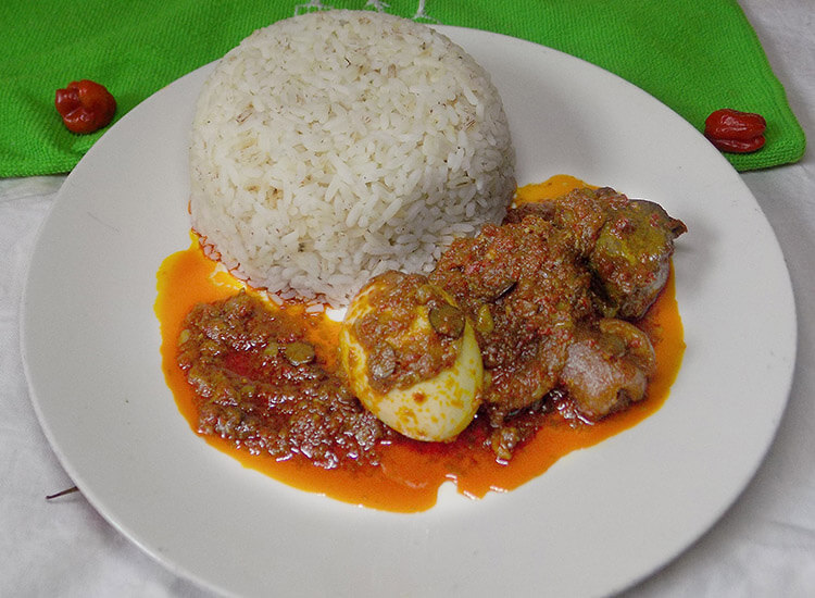 Ofada rice and stew