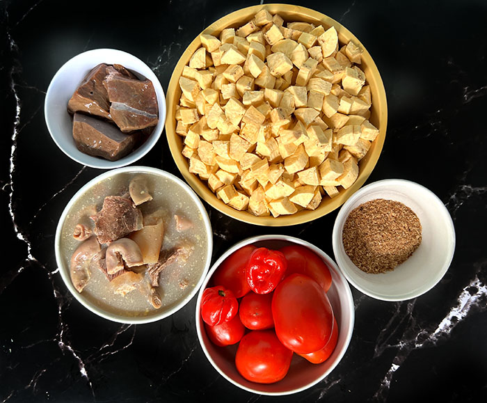 ingredients for porridge plantain